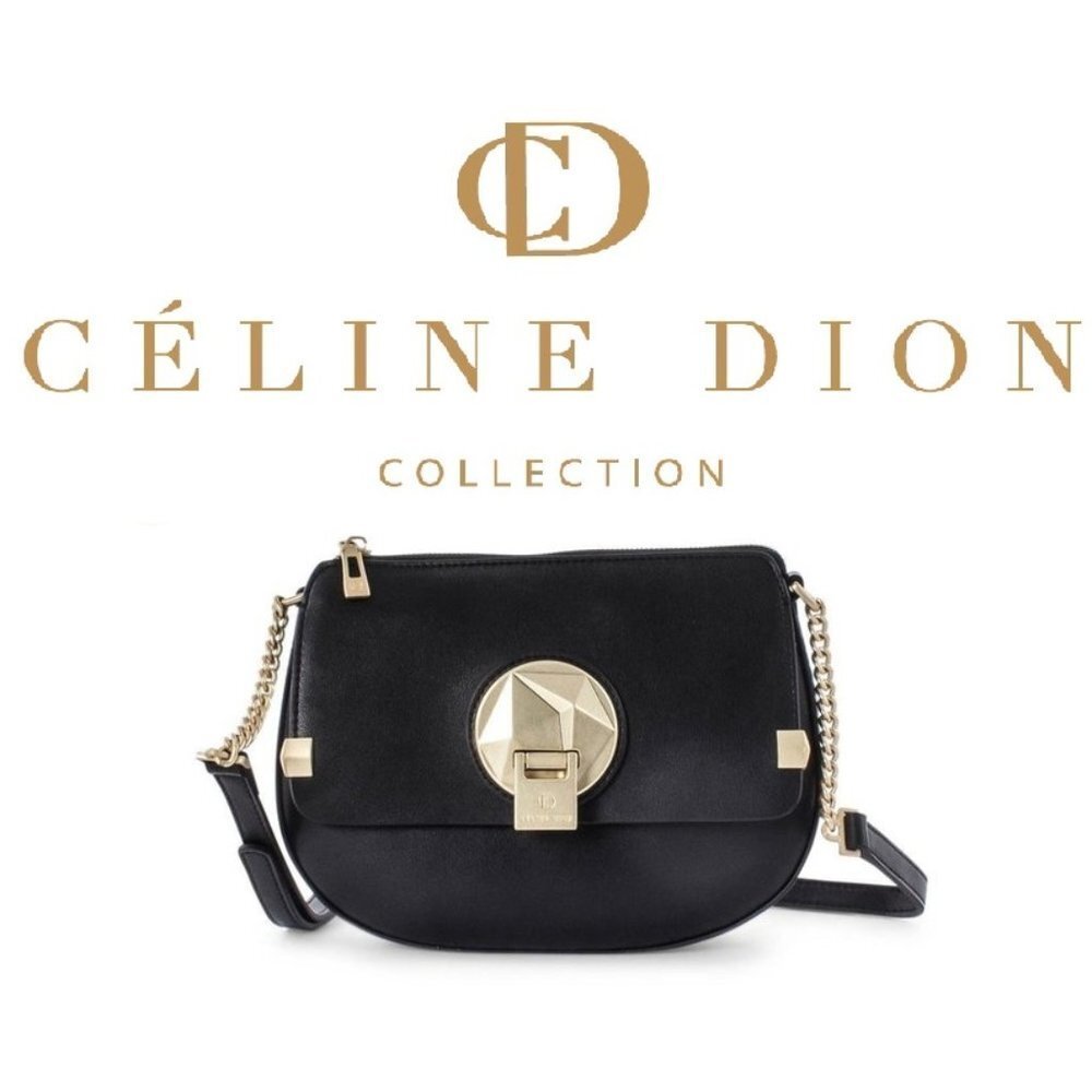 Celine Dion Octave Leather Crossbody Bag Black